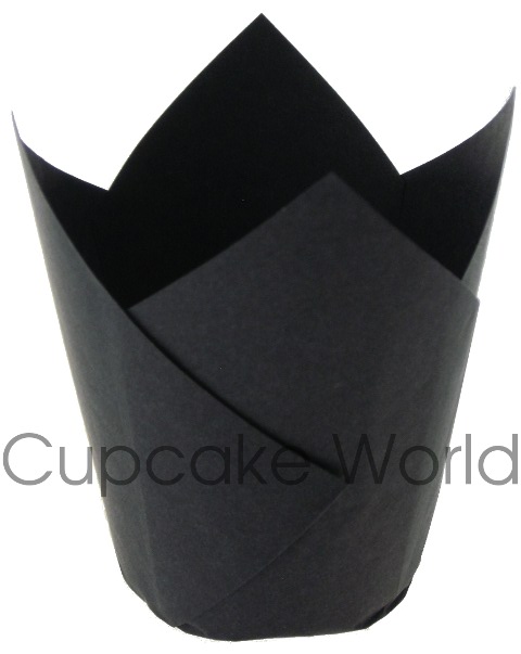 25PC CAFE STYLE BLACK PAPER CUPCAKE MUFFIN WRAPS STANDARD - Click Image to Close